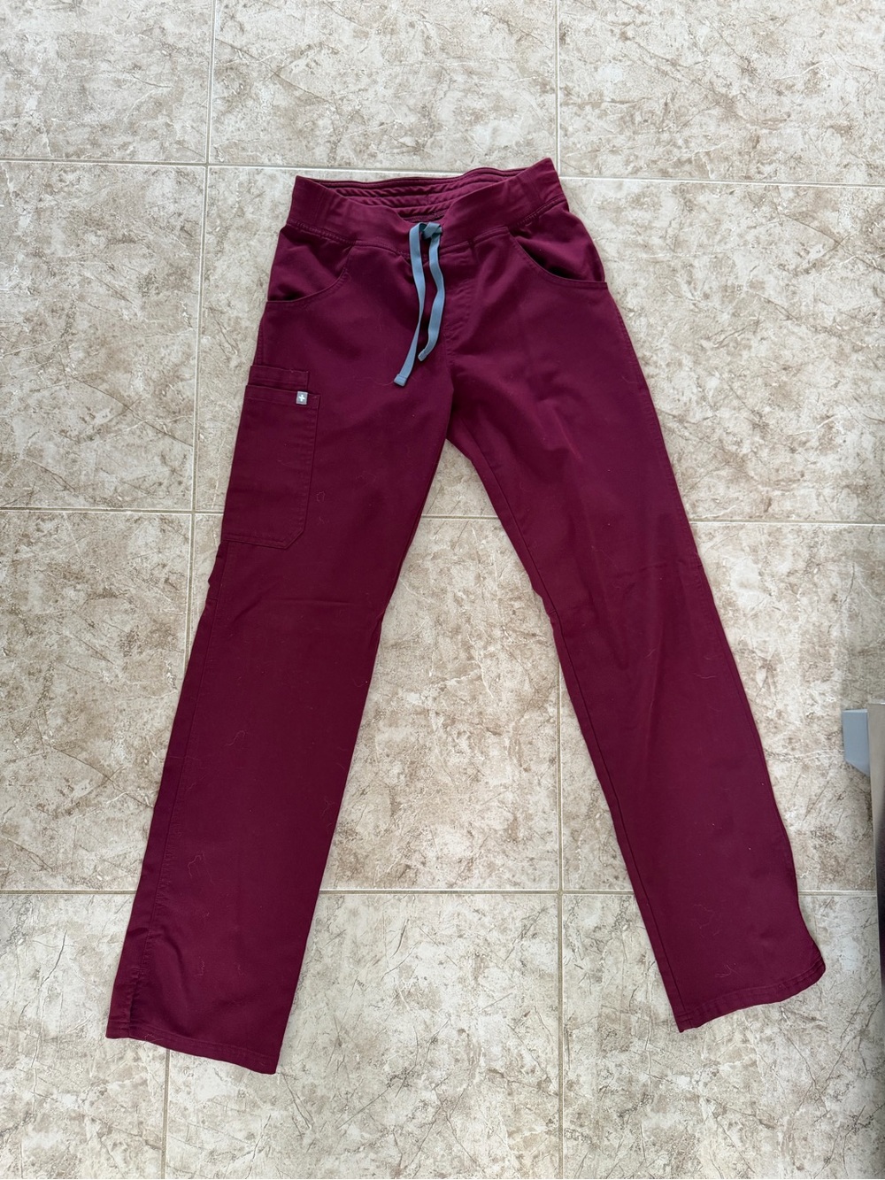 Figs Women's Wine Burgundy Drawstring Scrub Pants